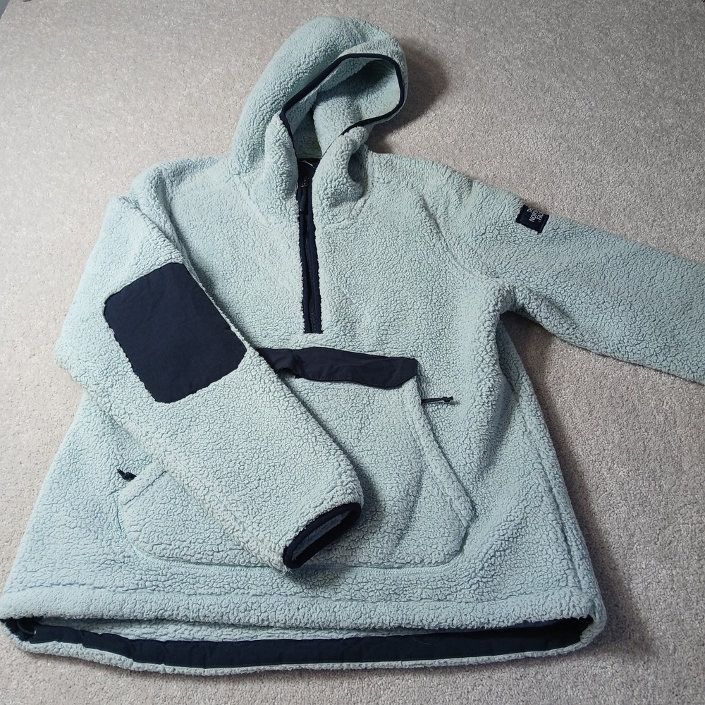 The North Face Campshire Sherpa Pullover Hoodie Plush Soft Green Womens Medium